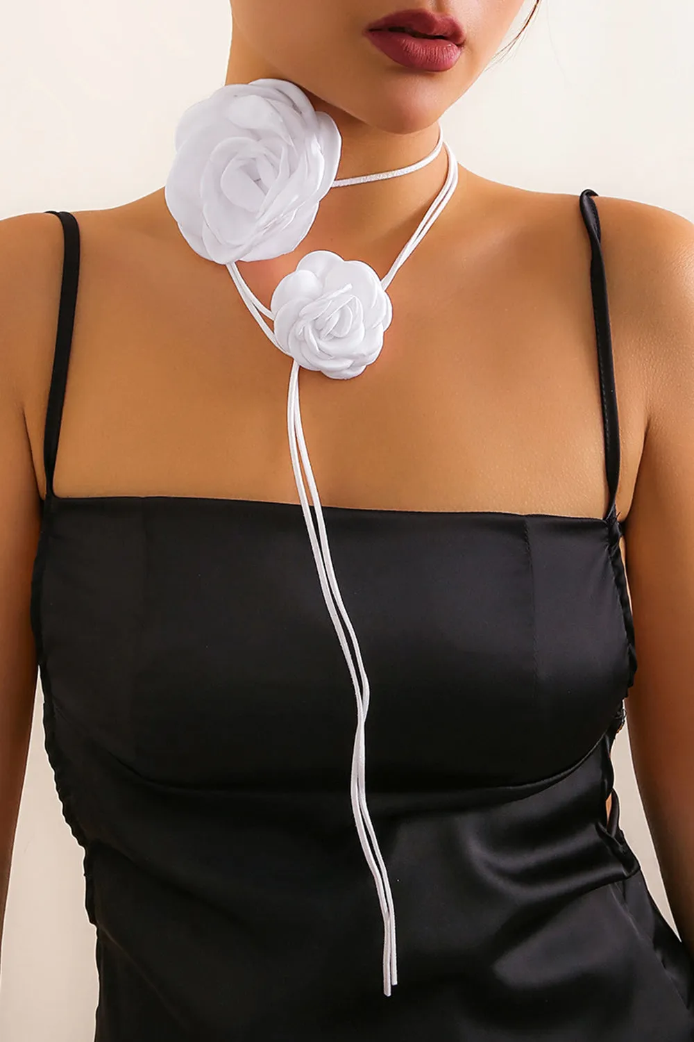 White Rose Flower Chocker For Party sold by Zapaka product image thumbnail 2