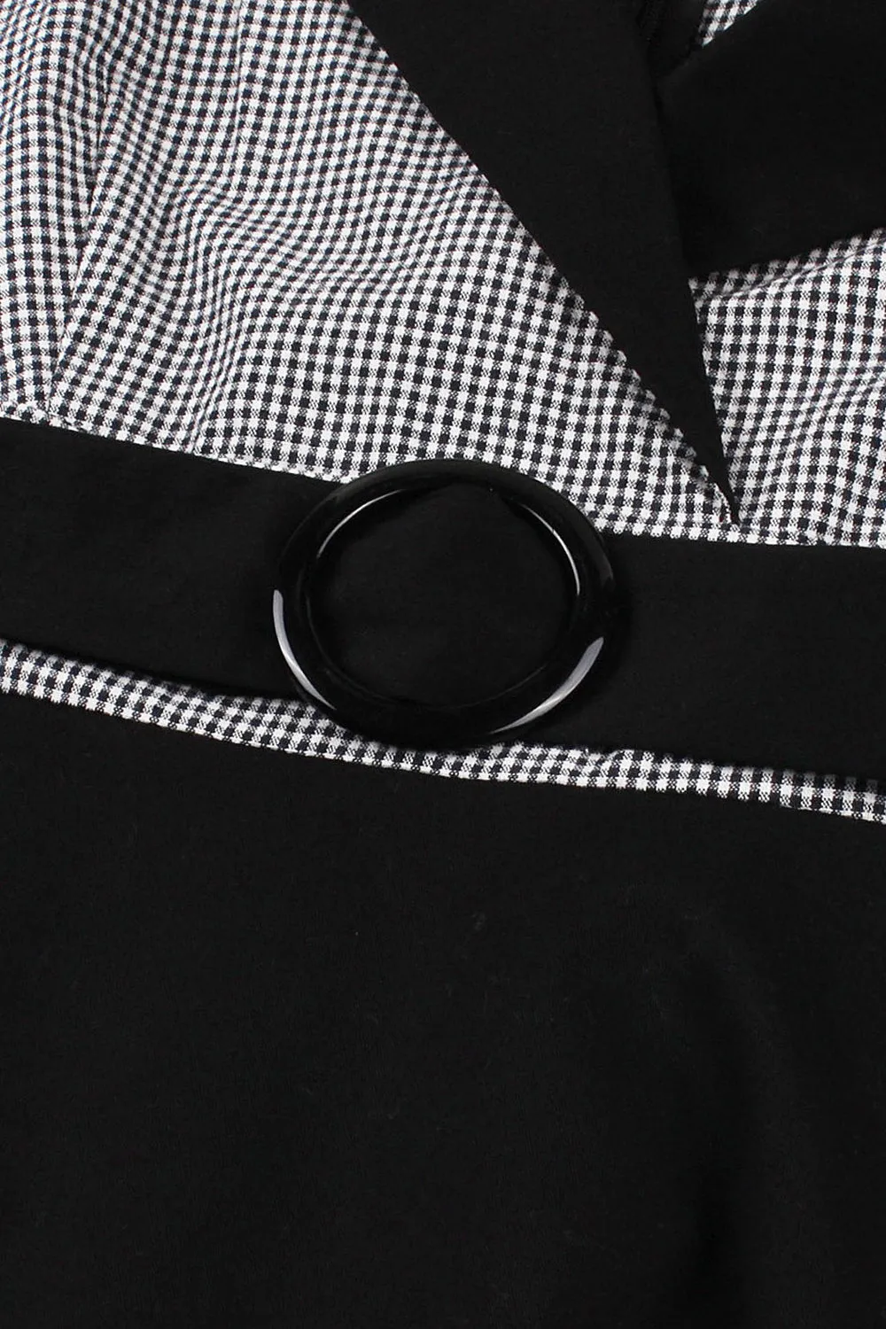 Black Lapel Neck Plaid Vintage 1950s Dress sold by Zapaka product image thumbnail 5