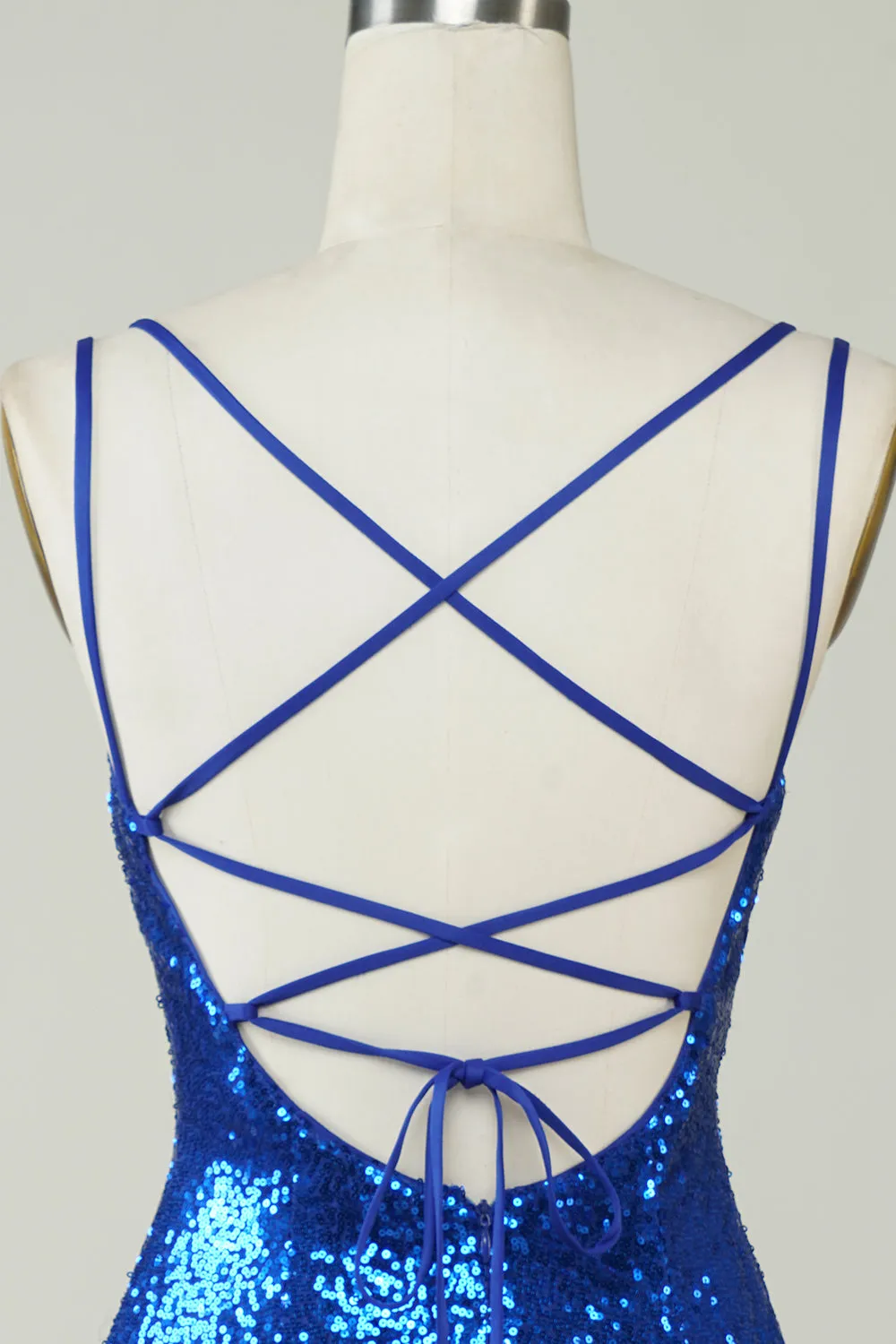 Royal Blue Tight Sequins Backless Homecoming Dress sold by Zapaka product image thumbnail 5