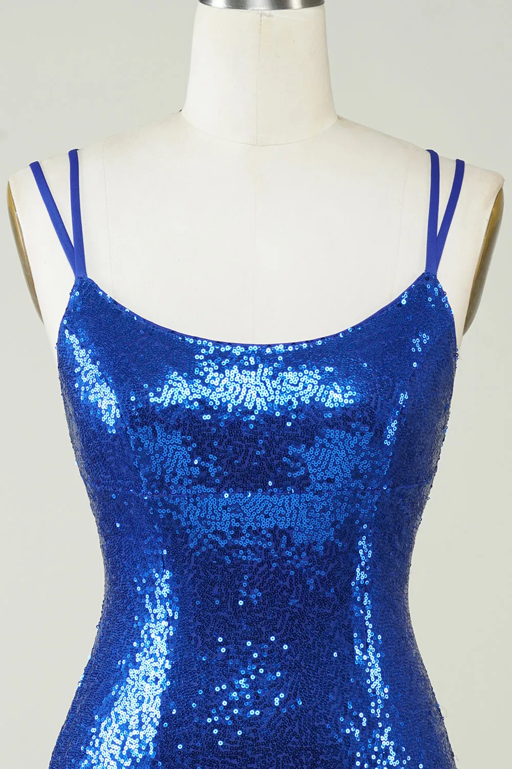 Royal Blue Tight Sequins Backless Homecoming Dress sold by Zapaka product image thumbnail 4