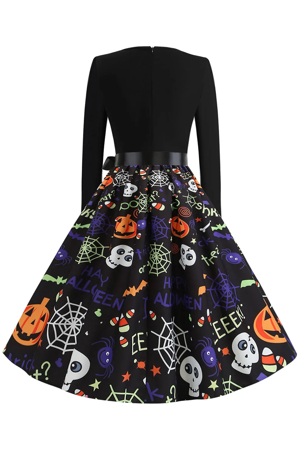 Halloween Print Long Sleeve Vintage Dress sold by Zapaka product image thumbnail 2