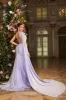 Mermaid Lilac One Shoulder Beaded Long Prom Dress with Slit sold by Zapaka