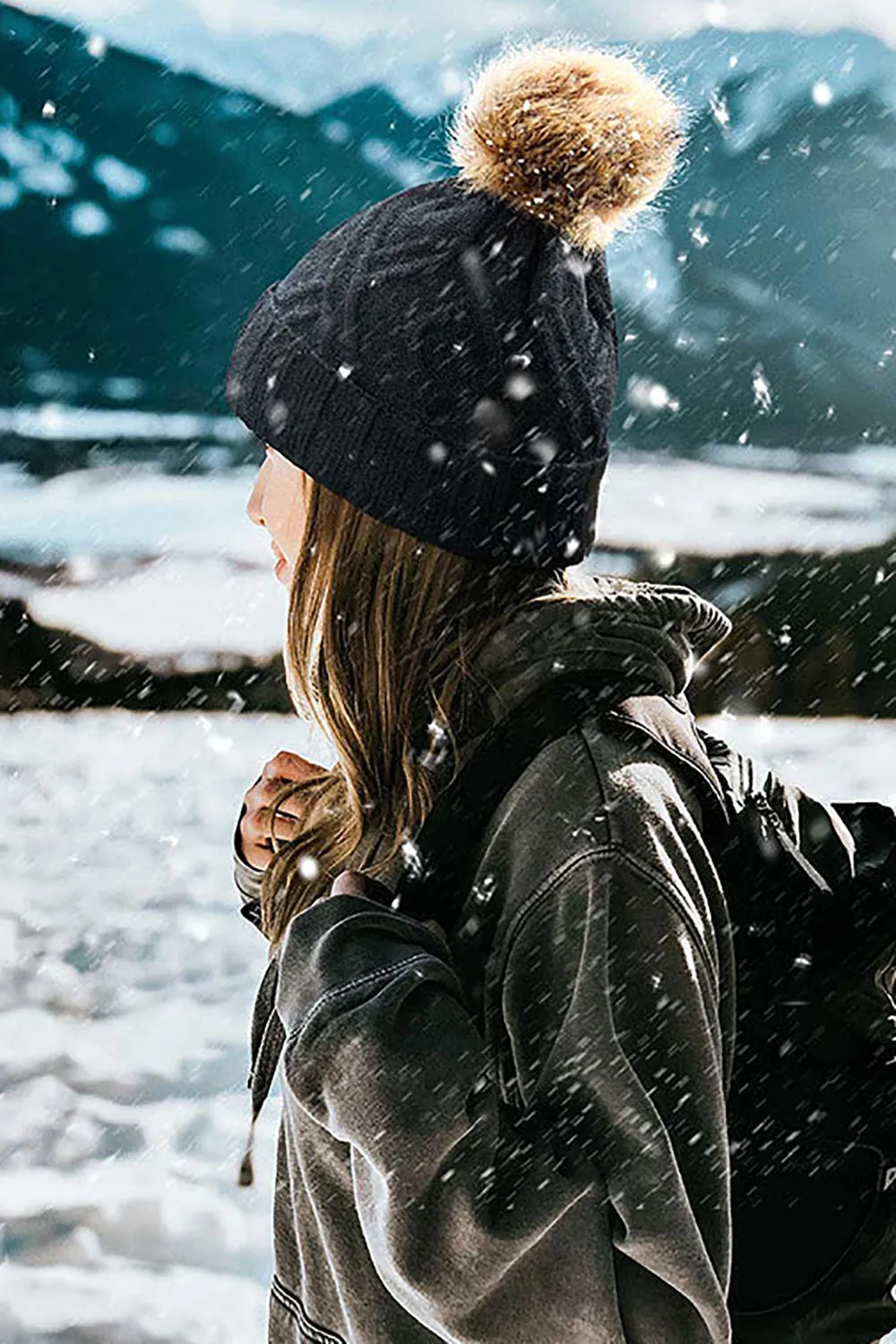 Black Knitted Hat sold by Zapaka product image thumbnail 2