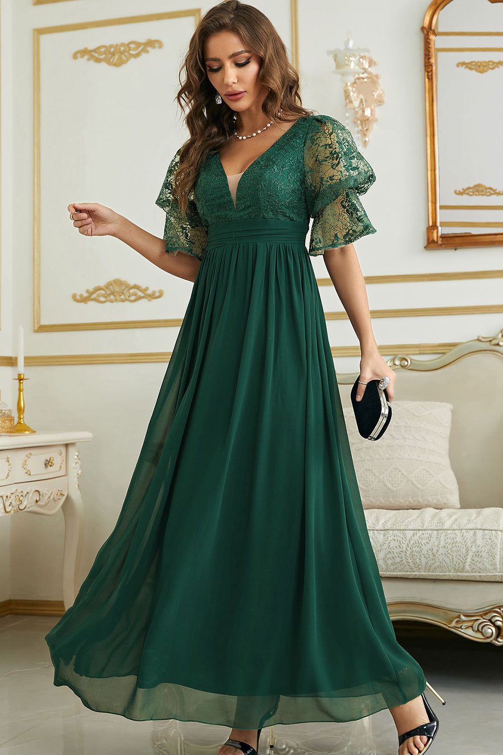 Burgundy Chiffon Bridesmaid Dress with Lace sold by Zapaka product image thumbnail 11