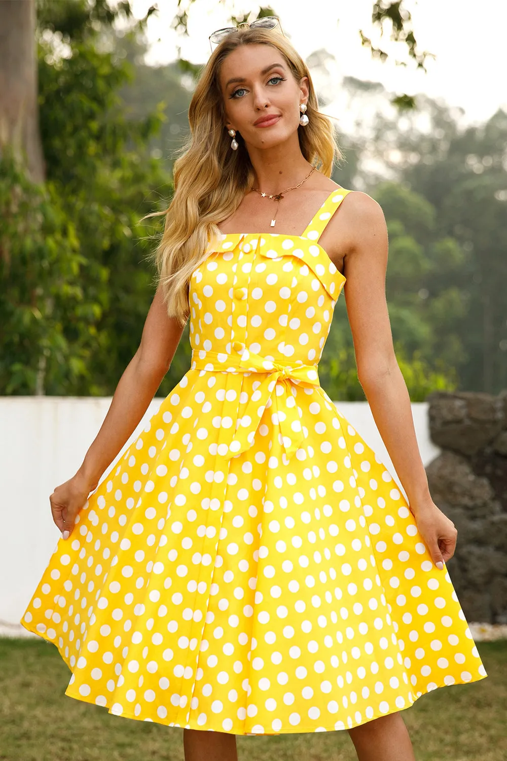 Yellow Polka Dots 1950s Sundress sold by Zapaka