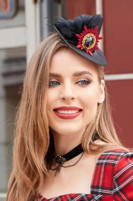 Black Women Halloween Witch Hat with Feather sold by Zapaka