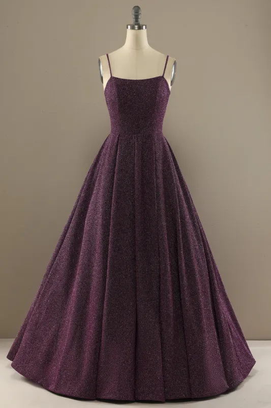 Charming A Line Purple Prom Dress with Split Front sold by Zapaka