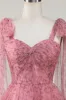 Blush Printed A-Line Short Tulle Homecoming Dress sold by Zapaka