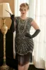 Golden Sequins Plus Size 1920s Gatsby Dress with 20s Acessories Set sold by Zapaka