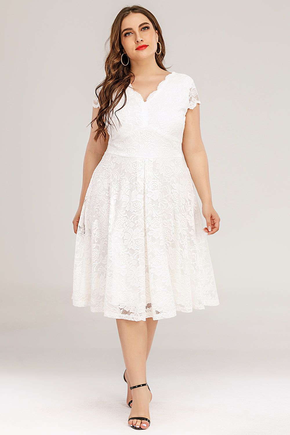 Plus Size Midi Lace Dress sold by Zapaka product image thumbnail 4