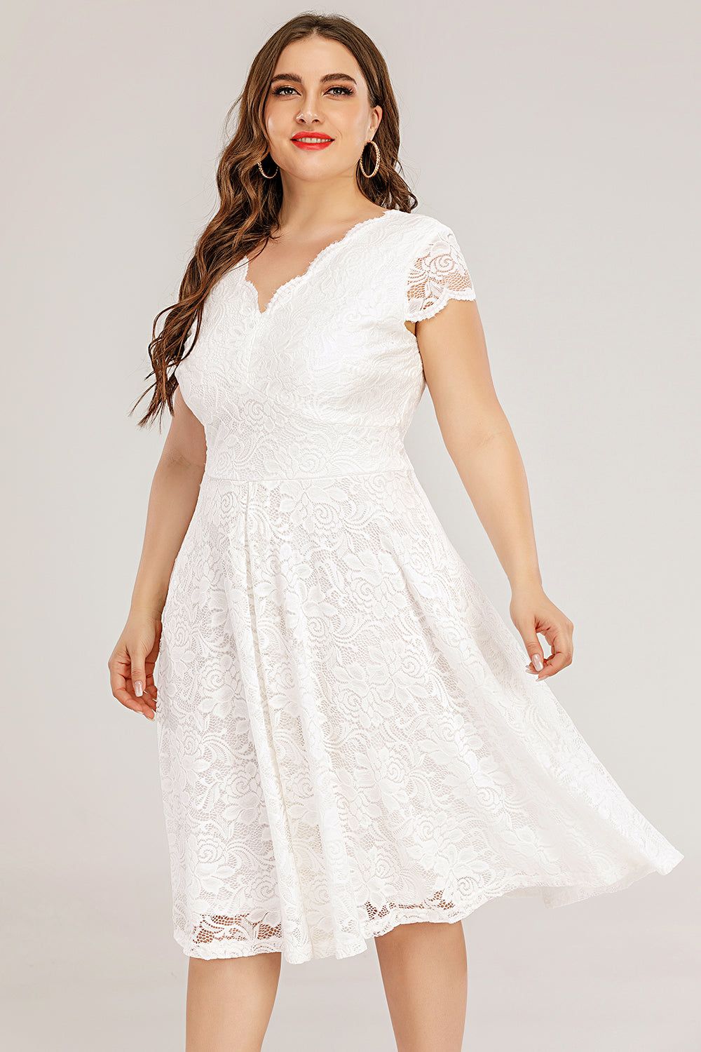 Plus Size Midi Lace Dress sold by Zapaka product image thumbnail 5