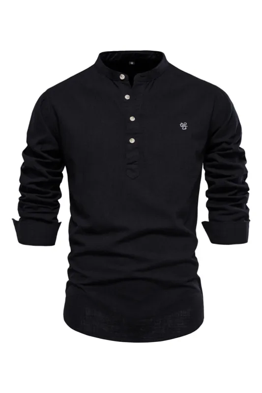 Long Sleeves Black Casual Men's Shirt sold by Zapaka
