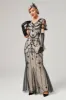 Ivory Sequins Long 1920s Flapper Dress sold by Zapaka