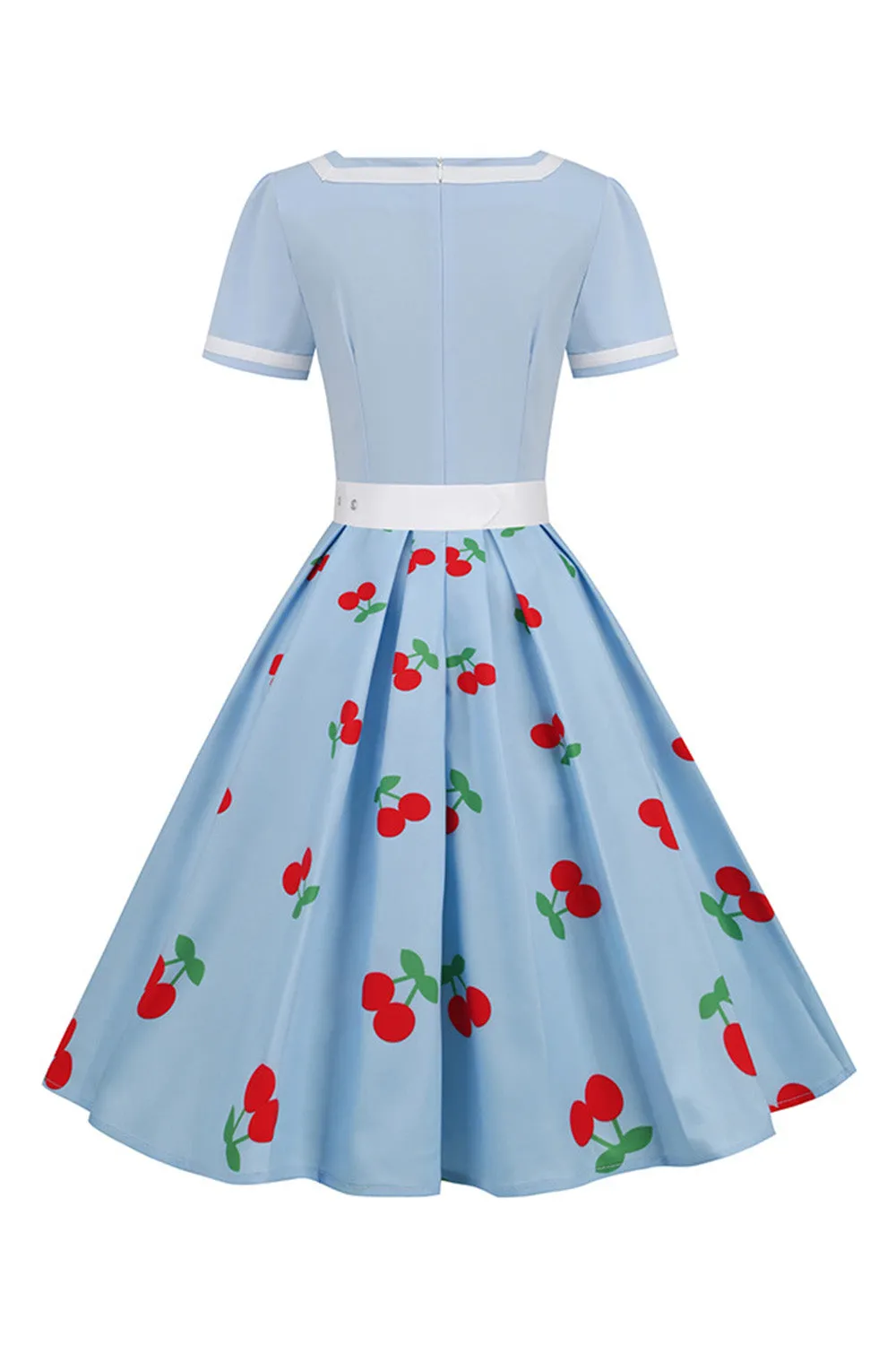 V Neck Black Print Vintage Dress With Short Sleeves sold by Zapaka product image thumbnail 4