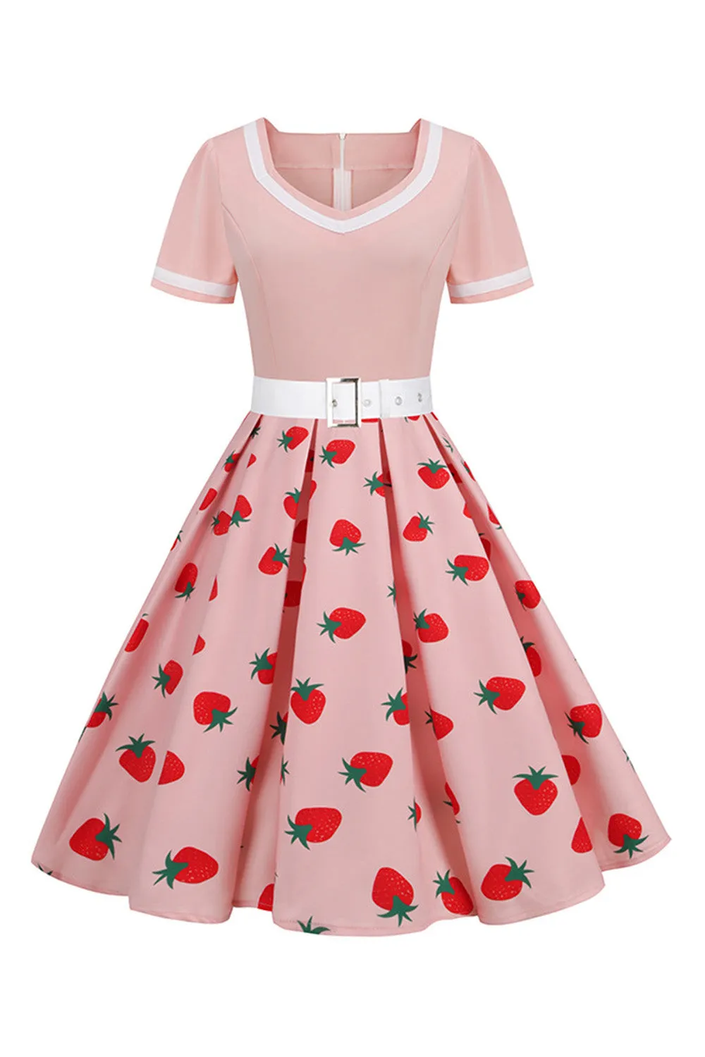 V Neck Black Print Vintage Dress With Short Sleeves sold by Zapaka product image thumbnail 5