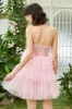 A-Line Sweetheart Pink Short Homecoming Dress sold by Zapaka