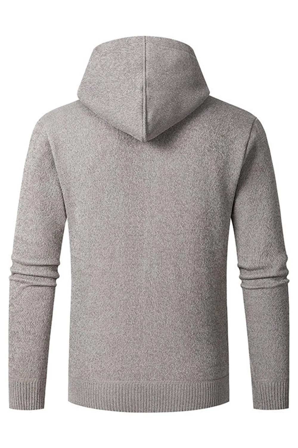 Grey Men's Hooded Cardigan Jacket sold by Zapaka product image thumbnail 2