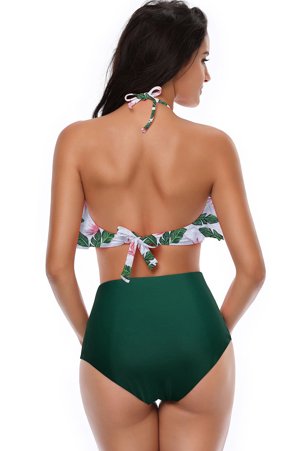 Green Halter Leaves Two Pieces Bikini sold by Zapaka product image thumbnail 2