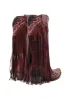 Women's Black Embroidery Tassel Leather Boots sold by Zapaka