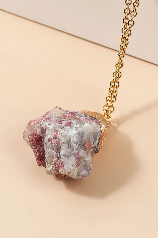 Burgundy Stone Necklace-app sold by Zapaka