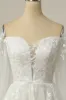 Luxurious A Line Off the Shoulder White Wedding Dress with Appliques sold by Zapaka