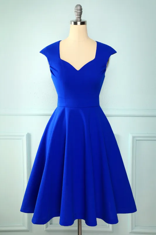 Royal Blue Solid Dress sold by Zapaka