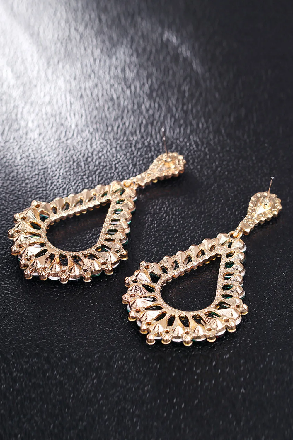 Dark Green Crystal Marquise Bridal Earrings sold by Zapaka product image thumbnail 4