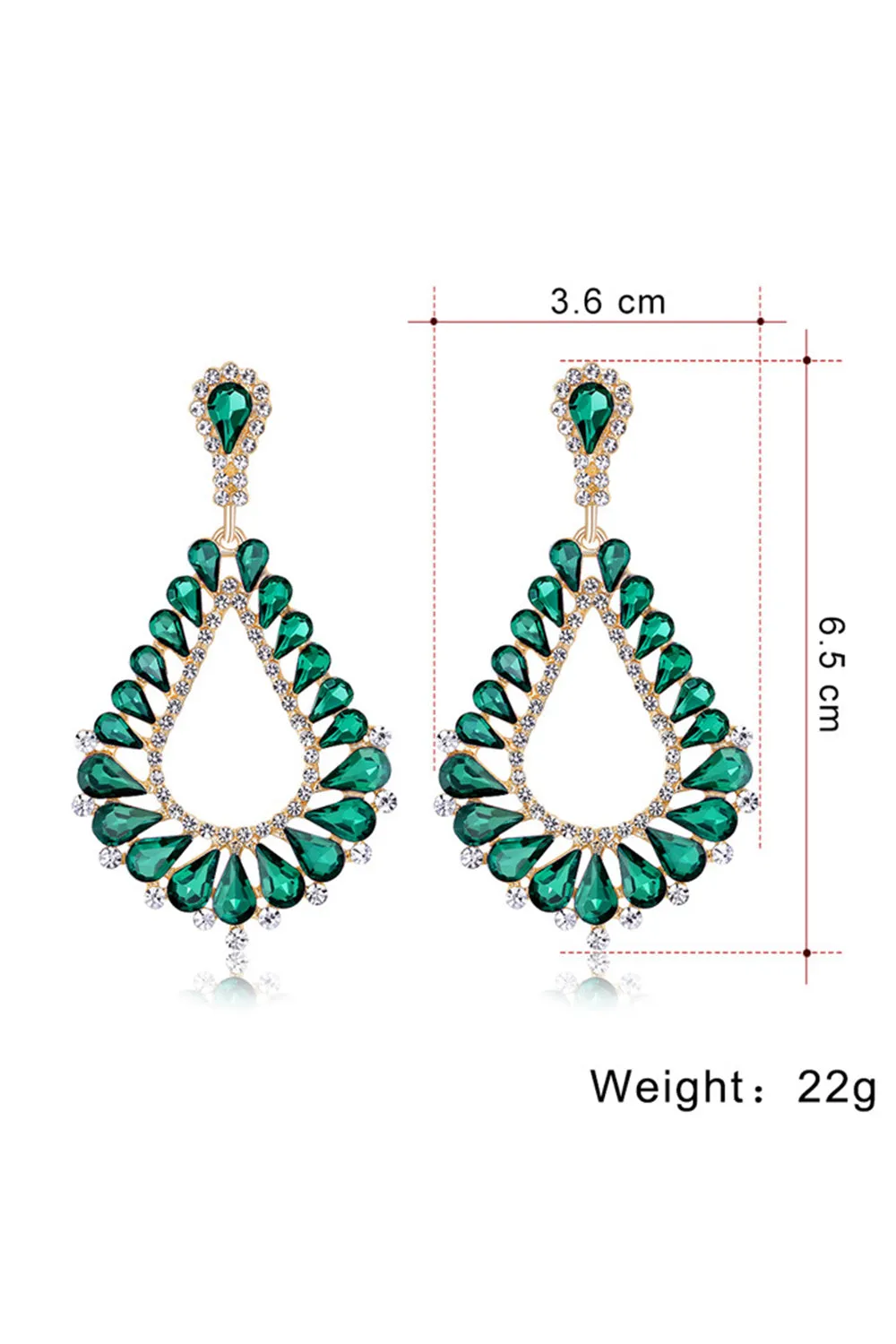 Dark Green Crystal Marquise Bridal Earrings sold by Zapaka product image thumbnail 2
