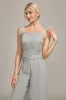 Silver Chiffon Pant and Lace Top Mother of The Bride Wide Pant Suits sold by Zapaka