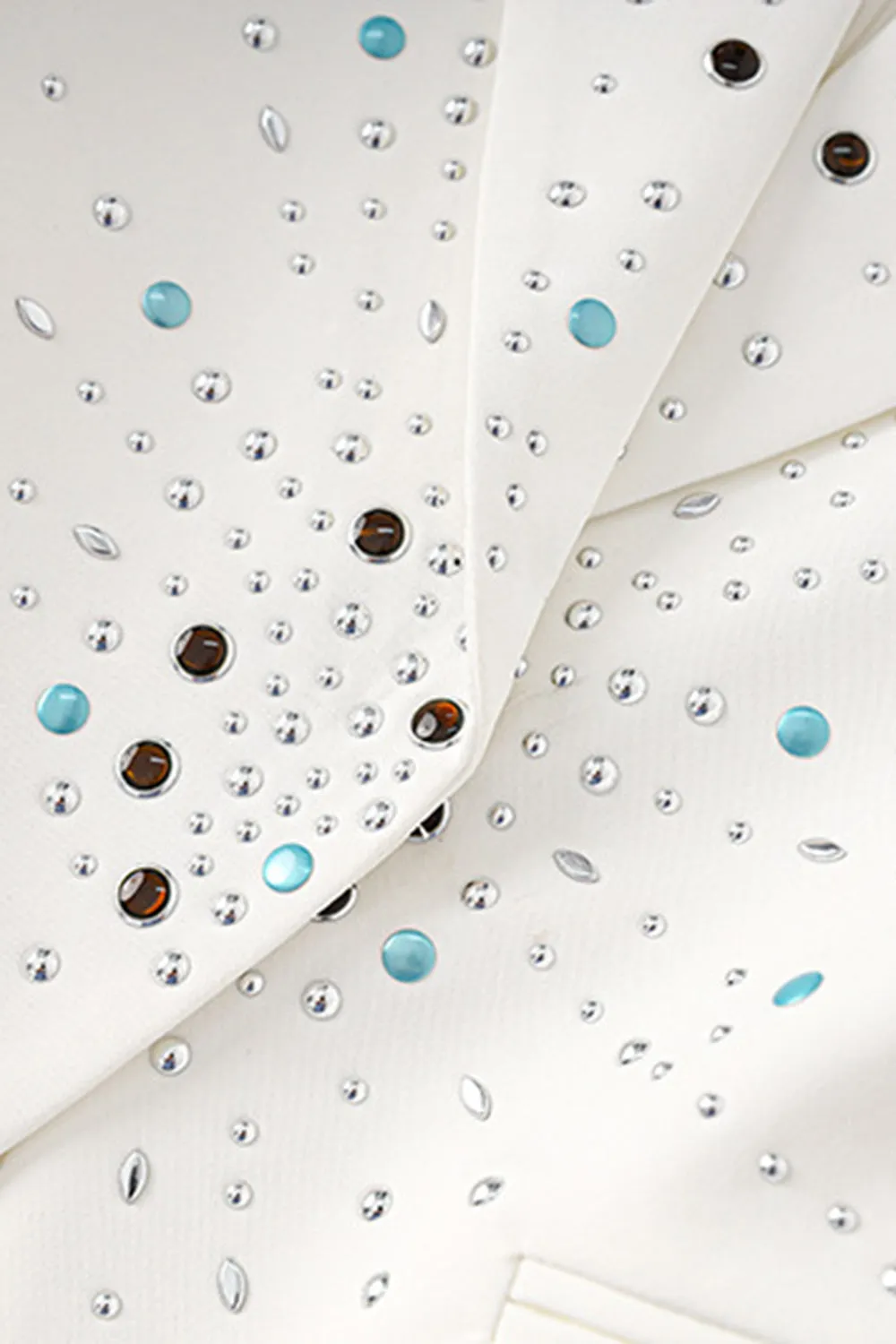 Sparkly White Peak Lapel Blazer with Beadings sold by Zapaka product image thumbnail 5