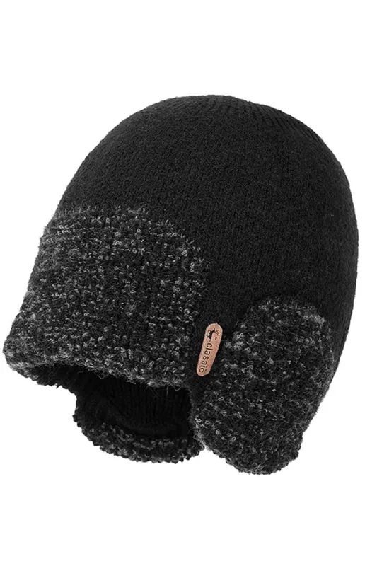 Black Knitted Warm Hat sold by Zapaka