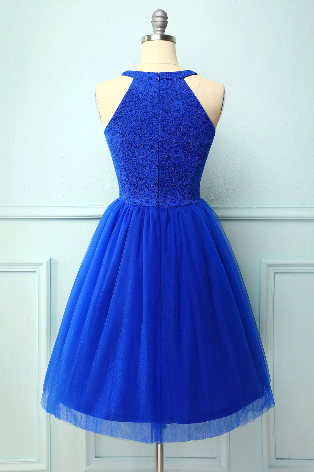 Royal Blue Halter Lace Dress sold by Zapaka product image thumbnail 2