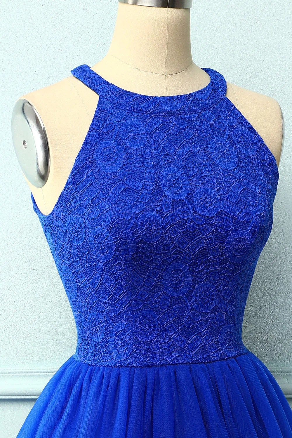 Royal Blue Halter Lace Dress sold by Zapaka product image thumbnail 3