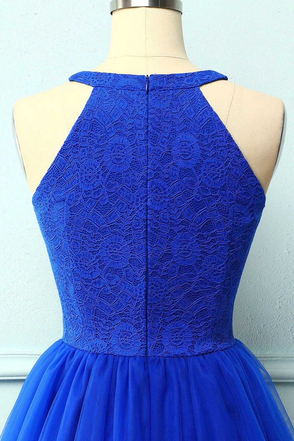 Royal Blue Halter Lace Dress sold by Zapaka product image thumbnail 5