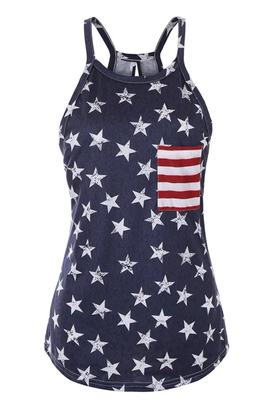 Navy Stars Printed One Piece Swimwear made by Zapaka