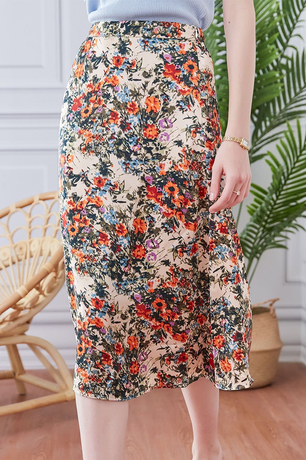 Floral Printed Skirt sold by Zapaka