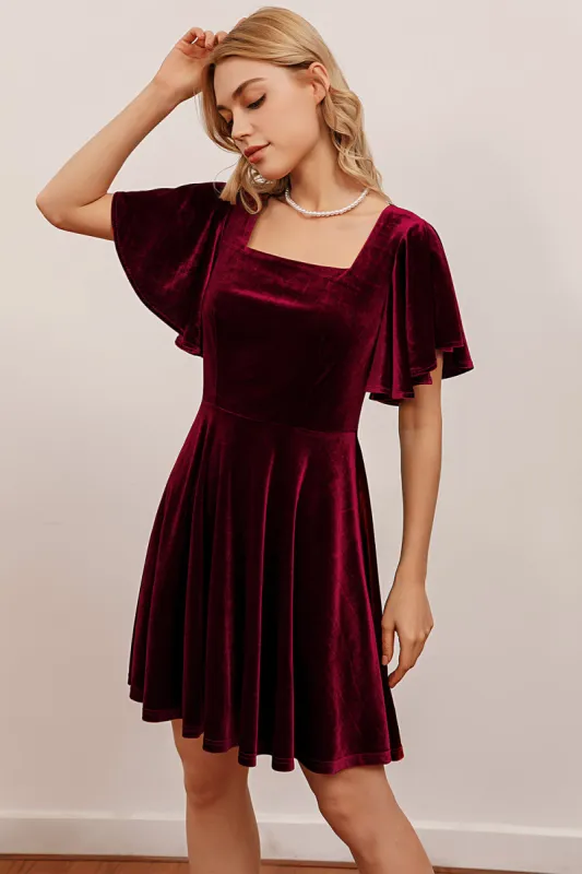Velvet Short Party Dress sold by Zapaka