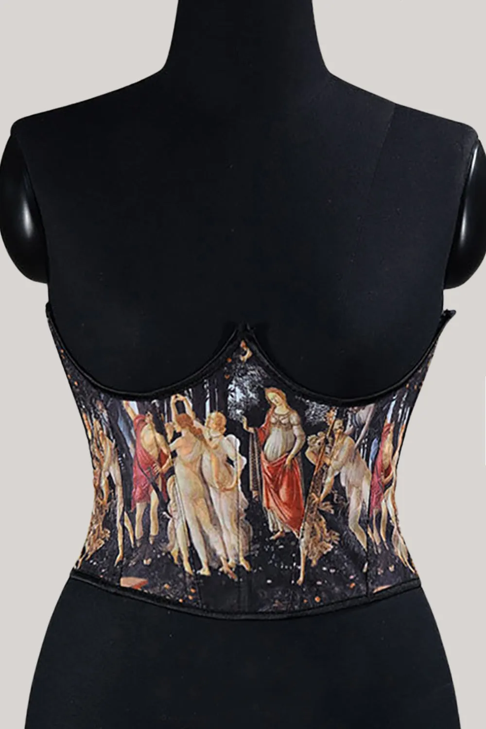 Stylish Black Corset Lace Up Top with Pattern sold by Zapaka