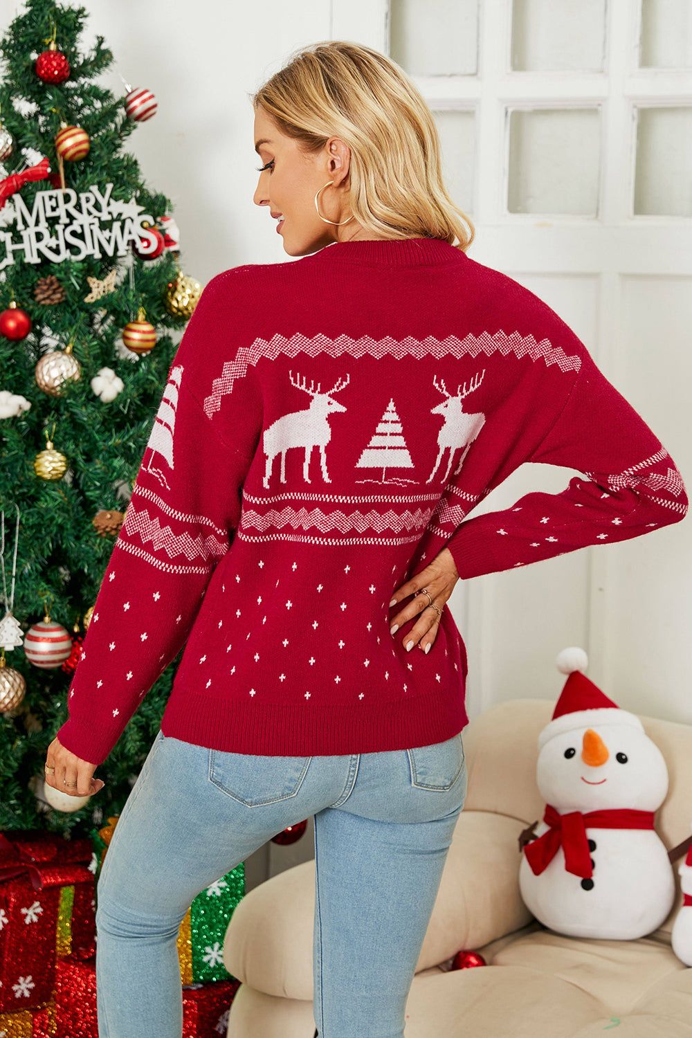 Crewneck Pullover Christmas Tree Sweater sold by Zapaka product image thumbnail 2