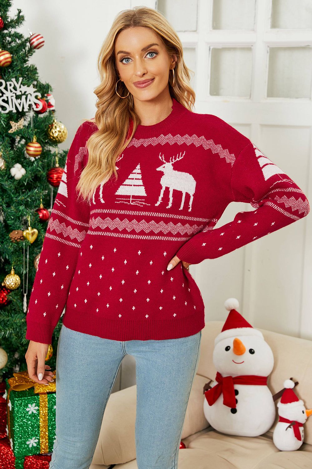 Crewneck Pullover Christmas Tree Sweater sold by Zapaka product image thumbnail 3