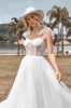 Ivory Tulle Corset Tea-Length A Line Wedding Dress sold by Zapaka