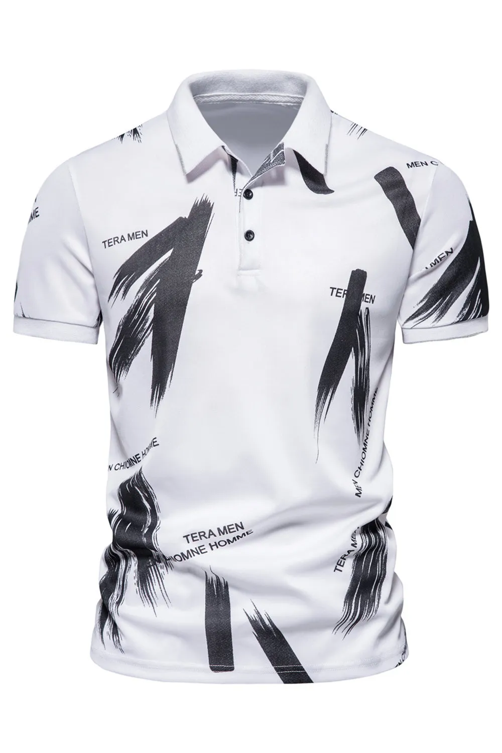 Black Men's Slim Fit Short Sleeves Cotton Polo Shirt sold by Zapaka product image thumbnail 4