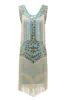 Blue Apricot Gatsby 1920s Dress with Sequins and Fringes sold by Zapaka