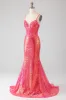 Sparkly Mermaid Fuchsia Prom Dress with Sequins sold by Zapaka