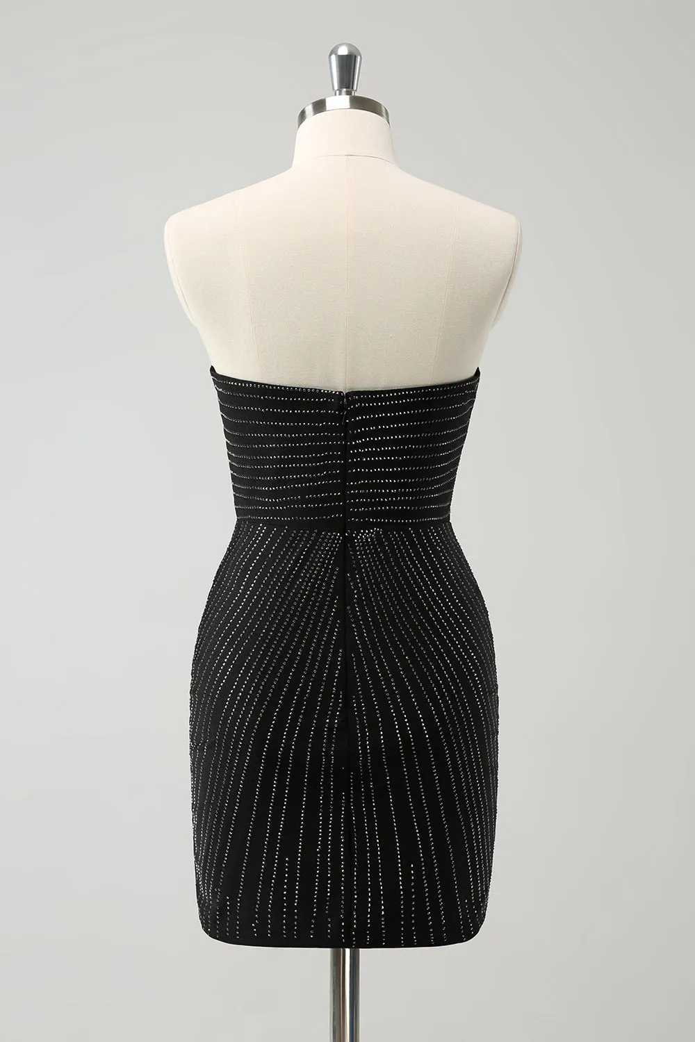Sparkly Black Strapless Bodycon Mini Homecoming Dress sold by Zapaka product image thumbnail 2