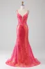 Sparkly Mermaid Fuchsia Prom Dress with Sequins sold by Zapaka