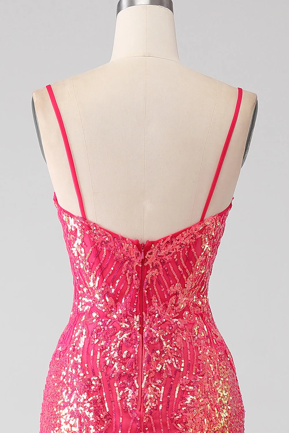 Sparkly Mermaid Fuchsia Prom Dress with Sequins sold by Zapaka product image thumbnail 5