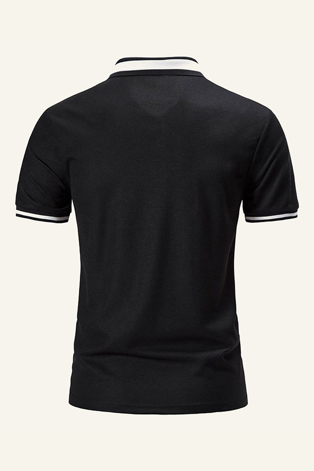 Black Regular Fit Collared Short Sleeves Men's Polo Shirt with Flower sold by Zapaka product image thumbnail 2