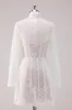 White Lace High Neck Corset Short Homecoming Dress with Long Sleeves sold by Zapaka