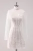 White Lace High Neck Corset Short Homecoming Dress with Long Sleeves sold by Zapaka